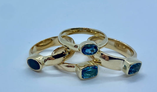 Vintage Rings set with Genuine Stones