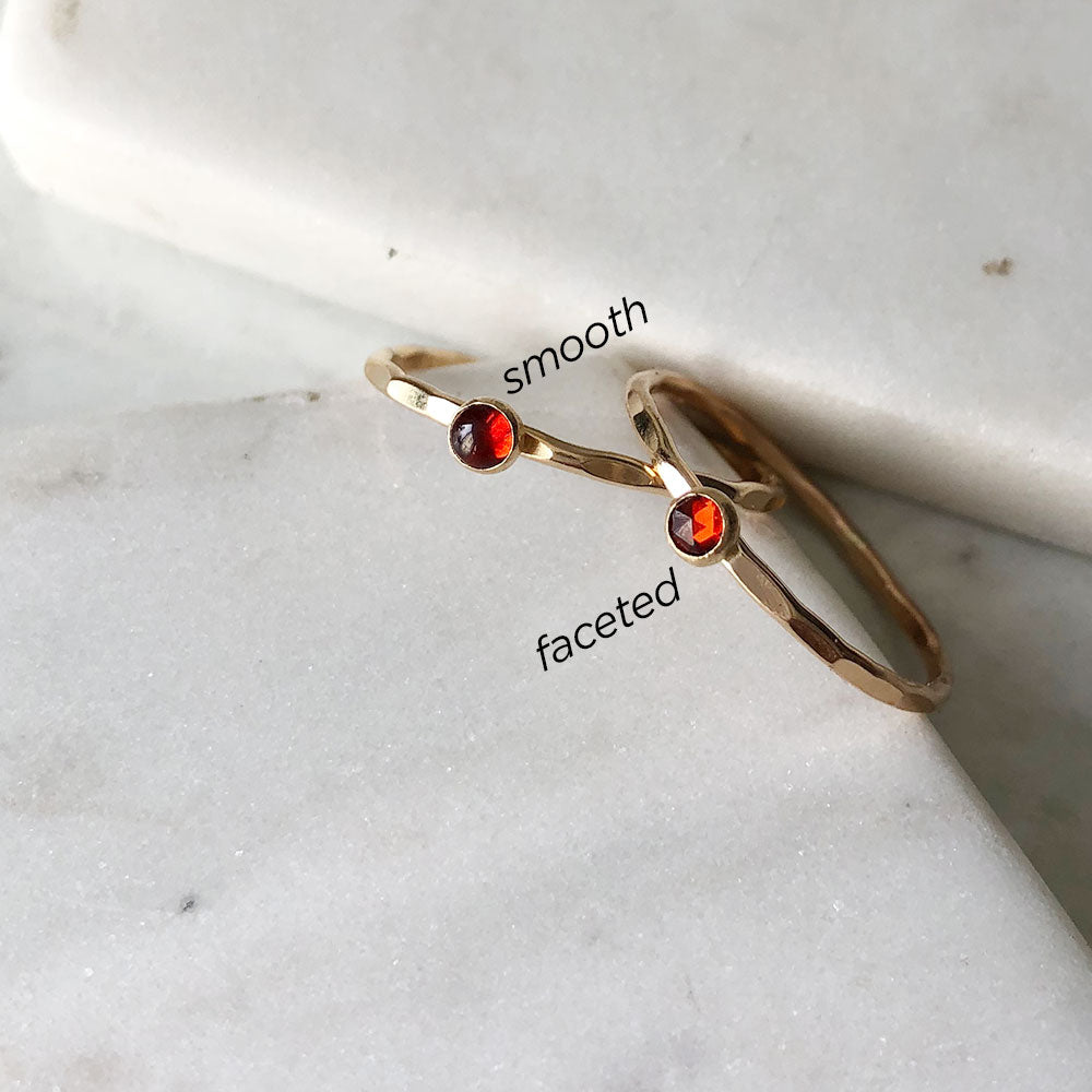 Petite Garnet Stacking Ring - 14k gold-fill
