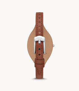 Carlie Three-Hand Brown Leather Watch