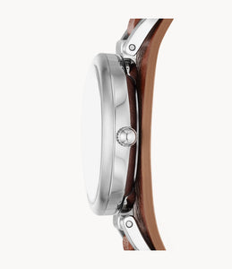 Carlie Three-Hand Brown Leather Watch