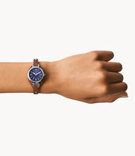 Load image into Gallery viewer, Carlie Three-Hand Brown Leather Watch
